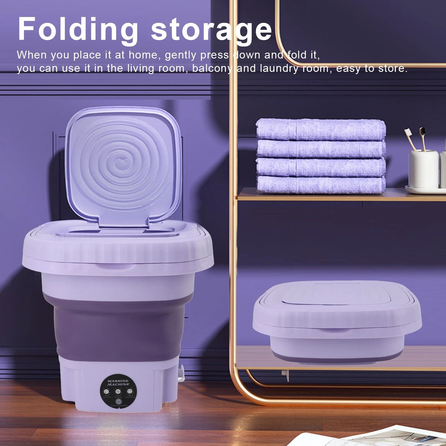 Mini Machine à Laver Pliable – Idéale pour Petits Espaces & Voyages